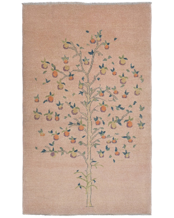 3x5 Soft Pink Kuba Afghan Hand Knotted Wool Area Rug